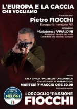 FIOCCHI RICANDIDATO AL PARLAMENTO UE. POLEMICA PER IL MANIFESTO COL FUCILE